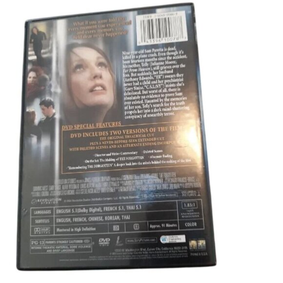 The Forgotten DVD Julianna Moore 2004 Special Edition Thriller Movie PG-13 - Picture 2 of 4